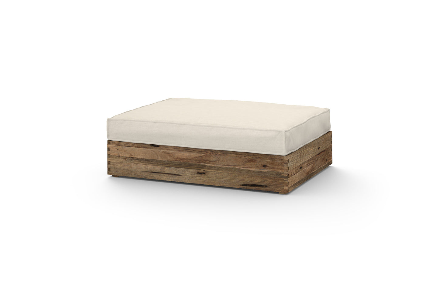 AIKO Multifit Ottoman , Drift Look Teak - Original Finish, Cushion Sunbrella Sailcloths Sailor