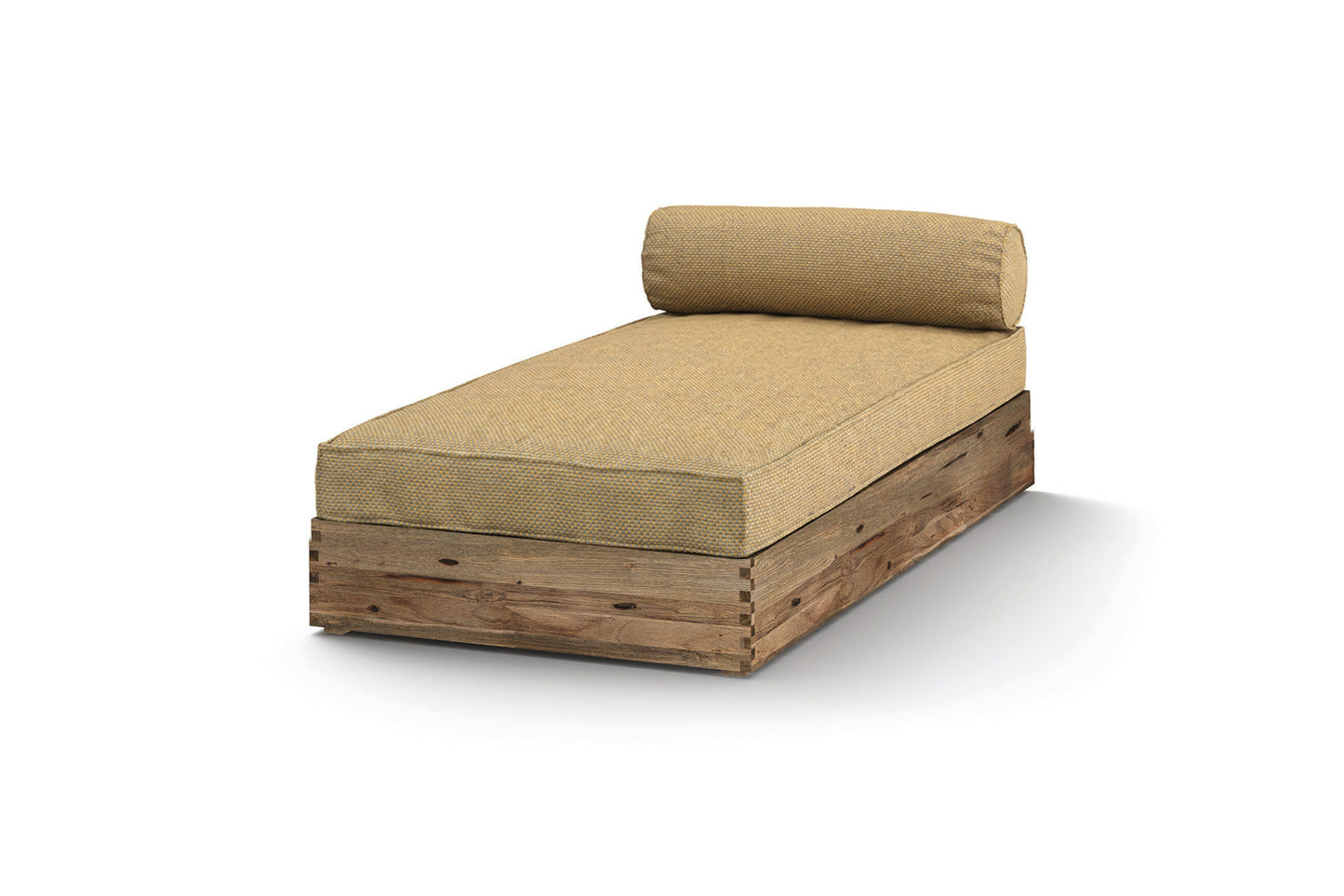 AIKO Lounger, Drift Look Teak - Original Finish, HPL Slate, Cushion Trombone
