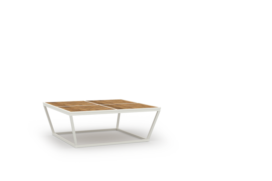 BONDI Coffee Table Big Square - Teak, Aluminum Cotton, Recycled Teak Brushed Teak Shield