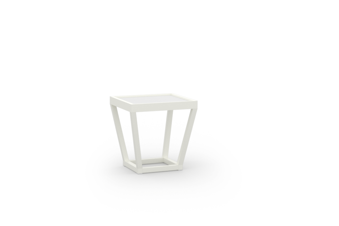 BONDI Side Table - HPL, Aluminum Ultra-Durable Cotton, HPL Alpes White