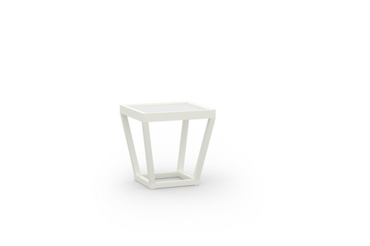 BONDI Side Table - HPL, Aluminum Ultra-Durable Cotton, HPL Alpes White