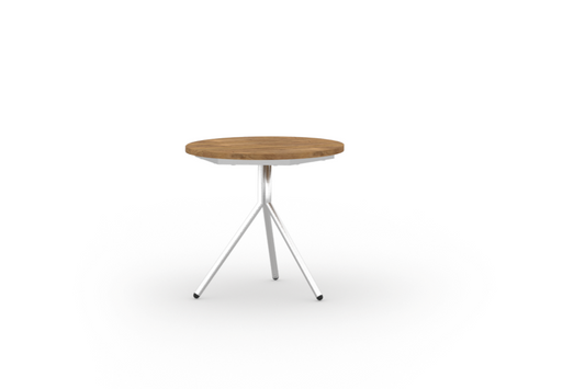 BONO Side Table, Stainless Steel 304, Recycled Teak Brushed Teak Shield