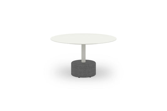 GLYPH Low Table Ø 31.5” / 80 cm - (Aluminum Top - Stone Base) - Frame Cotton