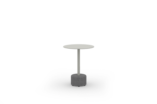 GLYPH Low Table Dia 16", Stone, Aluminum Champagne