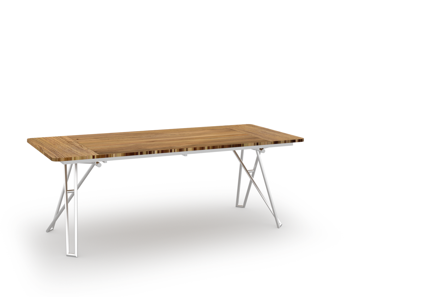 ROVEX Table 86.5"X39.5", Legs: Stainless Steel 304, Top: Recycled Teak Brushed