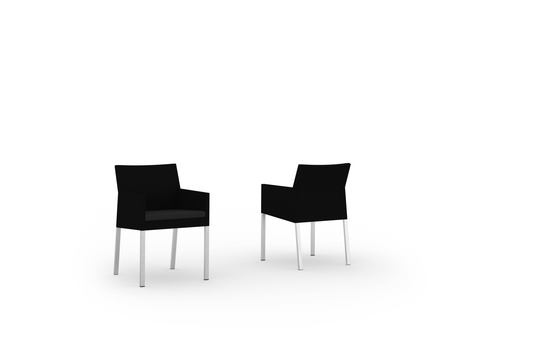 Tajax Dining Chair, Stainless Steel 304, Twitchell Royal Black, Cushion Olefin Black