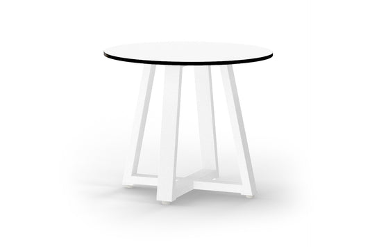 MONO Lounge Table Dia 21"x17.5"H, Aluminum White, HPL Alpes White