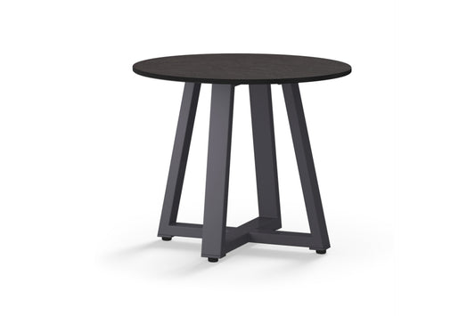 MONO Lounge Table Dia 21"x17.5"H, Aluminum Anthracite, HPL Slate