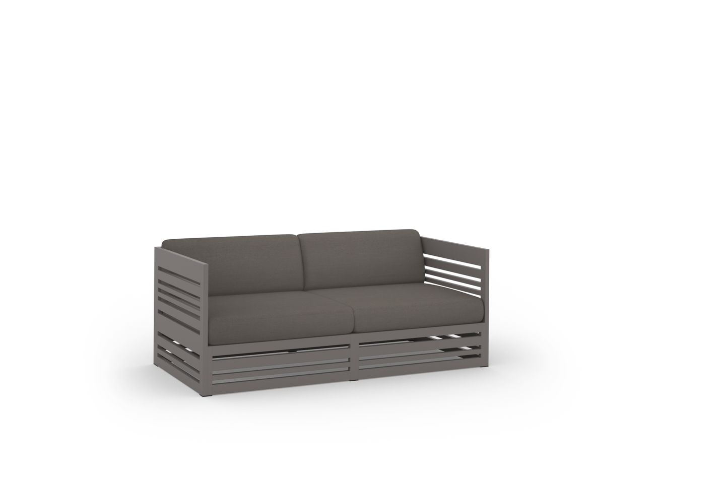 YUYUP Sofa 2-Seater, Aluminum Taupe, Cushion Sunbrella Canvas Taupe