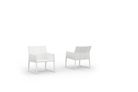 MONO Casual Chair, Aluminum White, Upholstery Leisuretex White