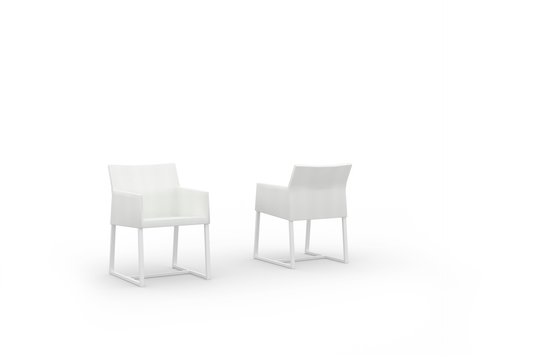 MONO Dining Chair, Aluminum White, Upholstery Leisuretex White