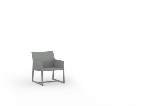 MONO Dining Chair - Frame Aluminum [Grey Gloss] - Upholstery Twitchell Leisuretex [Grey]