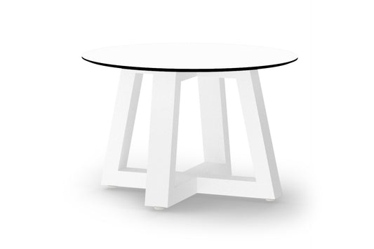MONO Lounge Table Dia 27.5"x17.5"H, Aluminum White, HPL Alpes White