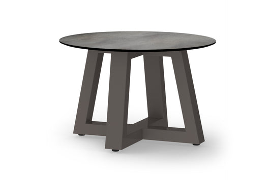 MONO Lounge Table Dia 27.5"x17.5"H, Aluminum Taupe, HPL Scratched Grey