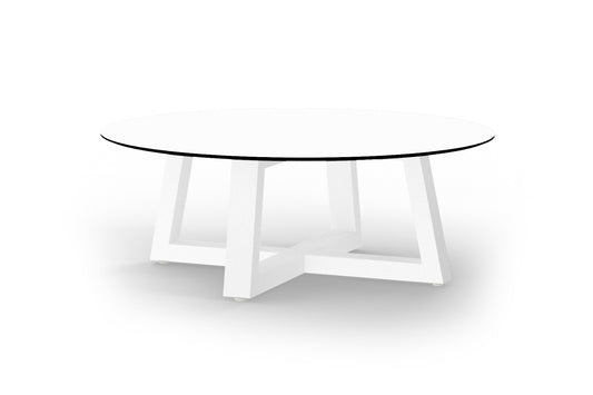 MONO Lounge Table Dia 43.5"x15.5"H, Aluminum White, HPL Alpes White