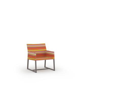 STRIPE Casual Chair, Aluminum Taupe Gloss, Twitchell Orange Barcode