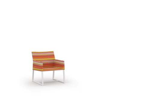 STRIPE Casual Chair, Aluminum White, Twitchell Orange Barcode