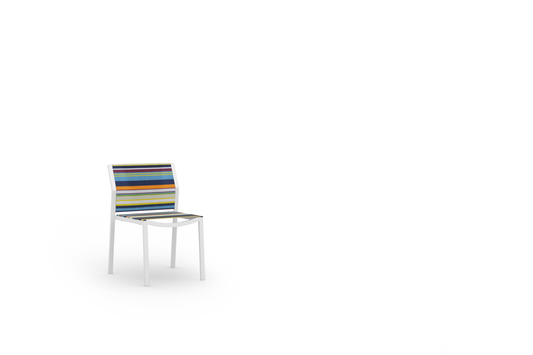 STRIPE Stackable Side Chair, Aluminum White High Gloss, Twitchell Green Barcode