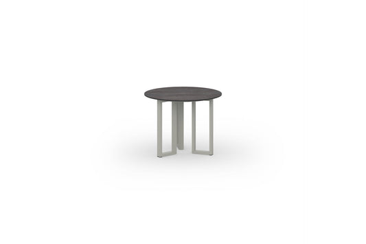 MUNIA Continental Dining Table 31.5", Aluminum Champagne, HPL Concrete