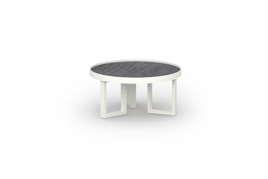 MUNIA Center Table Dia 31.5" (HPL) Aluminum white premium, HPL Concrete