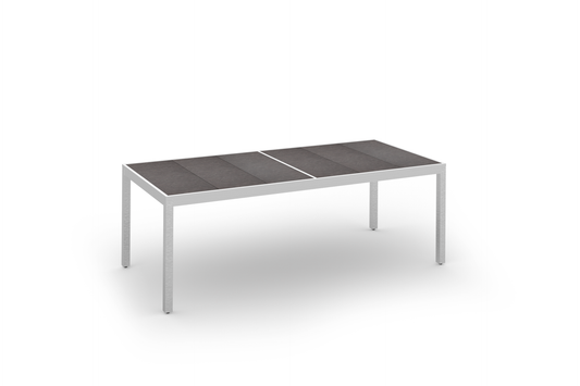 ZIX Dining Table 79"x39.5" - Frame Stainless Steel, Top HPL Slate