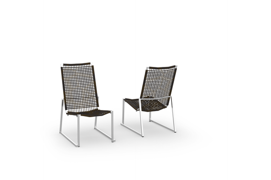 OLAF Easy Chair Armless Stainless Steel 304, Wicker Round Pepper