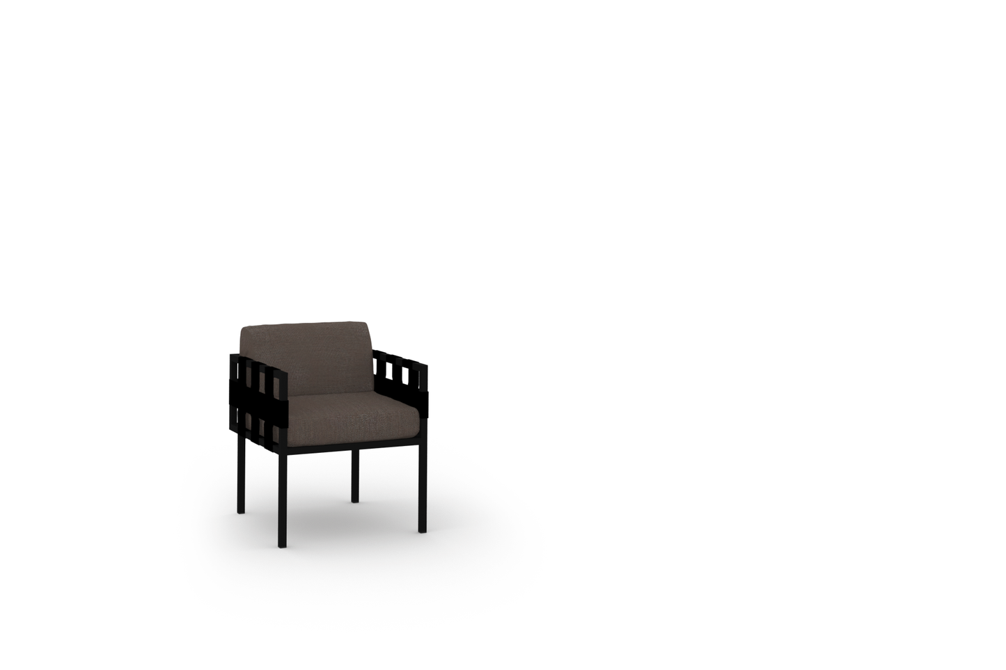 UBE Dining Chair Aluminum Black, Upholstery Leisuretex Black, Cushion Agora Coco