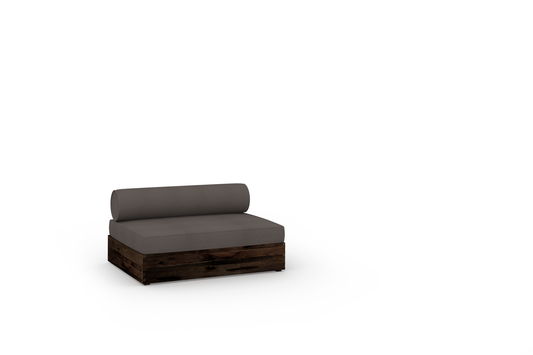 AIKO Comfort Module Armless , Drift Look Teak - Espresso Finish, HPL Slate, Cushion Sunbrella Sailcloths Shadow