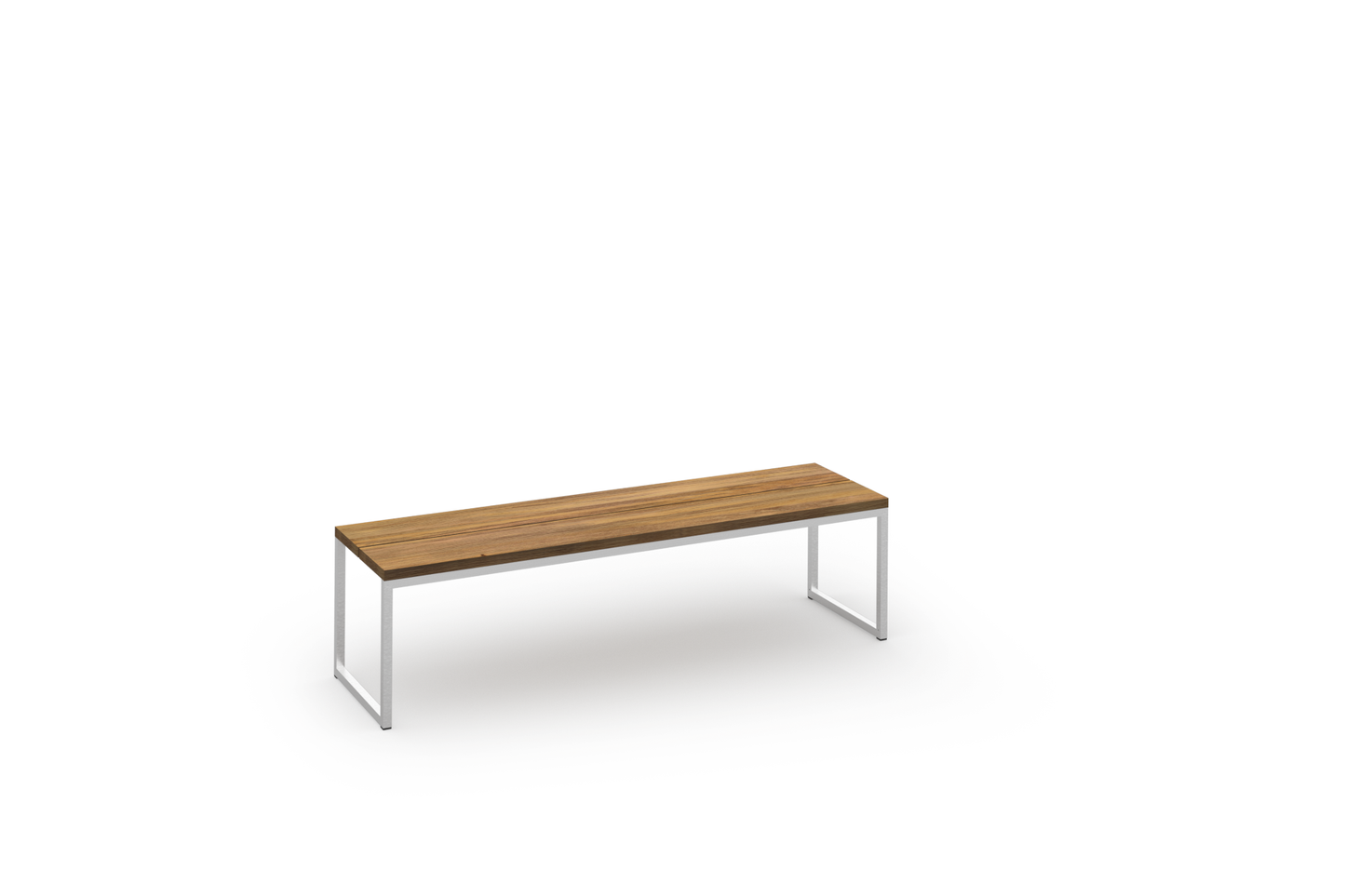 OKO Bench 65, Stainless Steel 304, Recycled Teak Brushed Teak Shield