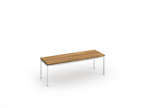 OKO Bench 53", Stainless Steel 304, Recycled Teak Brushed Teak Shield