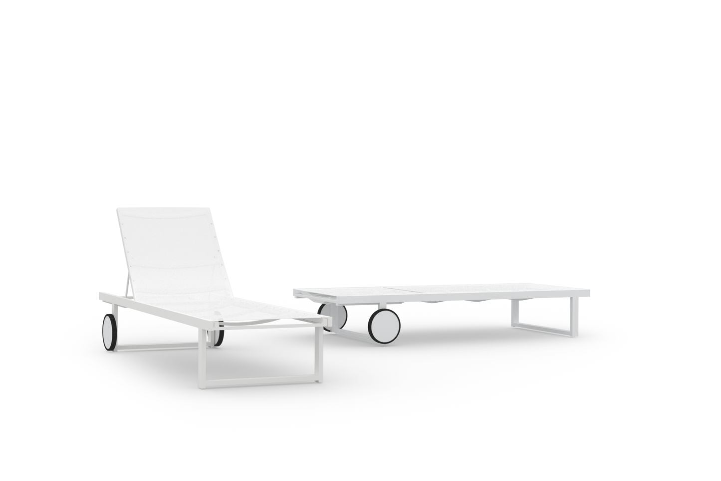 ALLUX Lounger , Aluminum White High Gloss, Sling Batyline White